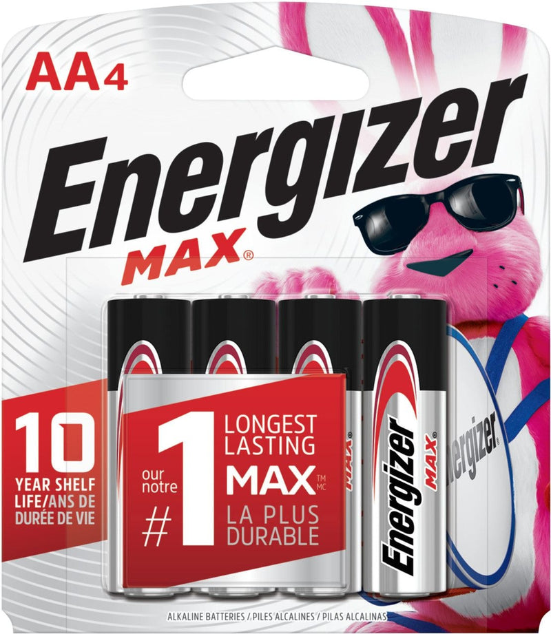Max 4-pk AA Alkaline Batteries, Long Lasting, All Purpose Z2176