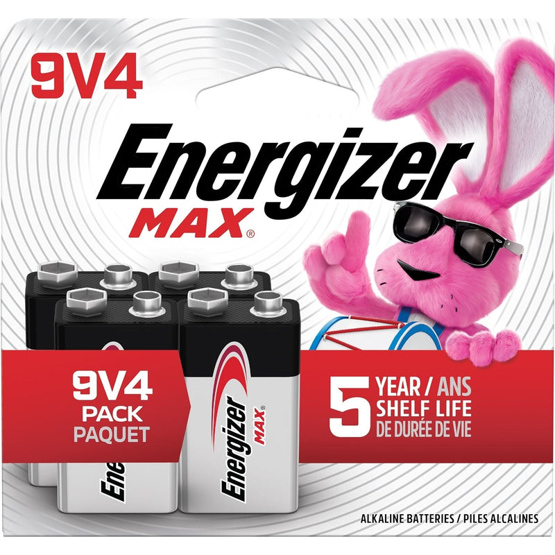Max 9V Batteries, Long Lasting, All Purpose, Alkaline, 4-pk E1082