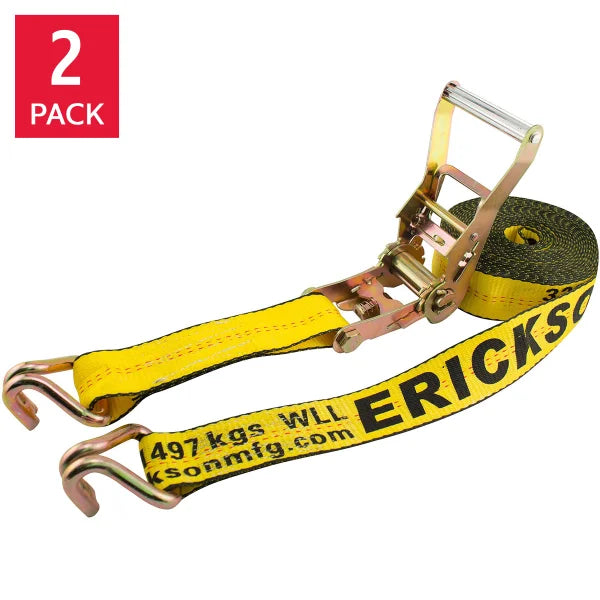 8.2 m (27 ft.) Ratchet Strap with Double J Hooks 2-pack H5809