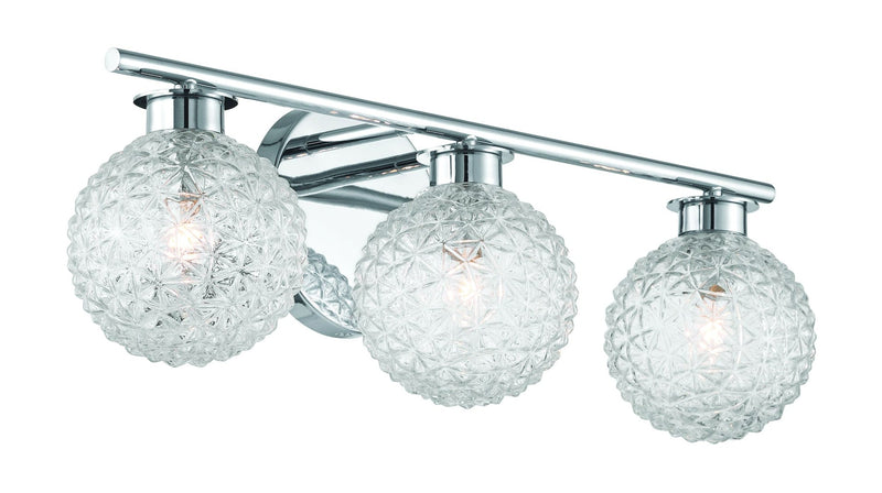 3-Light Chrome Vanity Light with Diamond Shades T9938