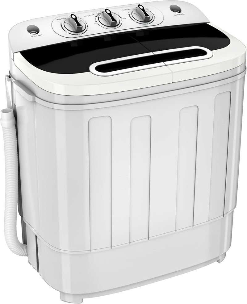 Portable mini double-burner washing machine, capacity 13 pounds, equipped with a spin dryer, a compact clothes washing machine, a lightweight small-sized washing machine, suitable for families, apartments, dormitory rooms, and campers. R5610