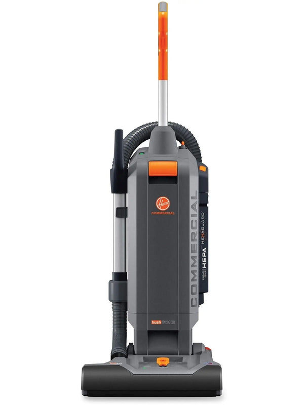 Hoover Commercial HushTone Upright Vacuum Cleaner, 15 inches with Intellibelt, For Carpet and Hard Floors, CH54115, Gray M8788