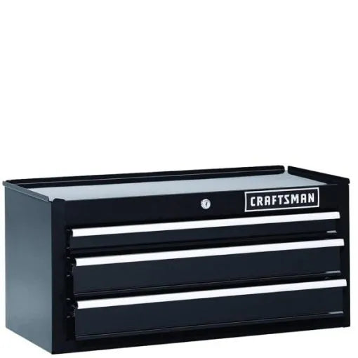 26 Inch 3-drawer Heavy-duty Ball Bearing Middle Chest Black H8035