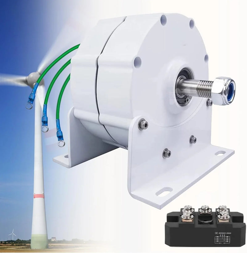 12000W Low RPM Permanent Magnet Generator 12V 24V 48V 120V 220V, Free Energy Gearless Permanent Magnet Generator Motor DIY for Wind Turbine Water Turbine,12V N6968