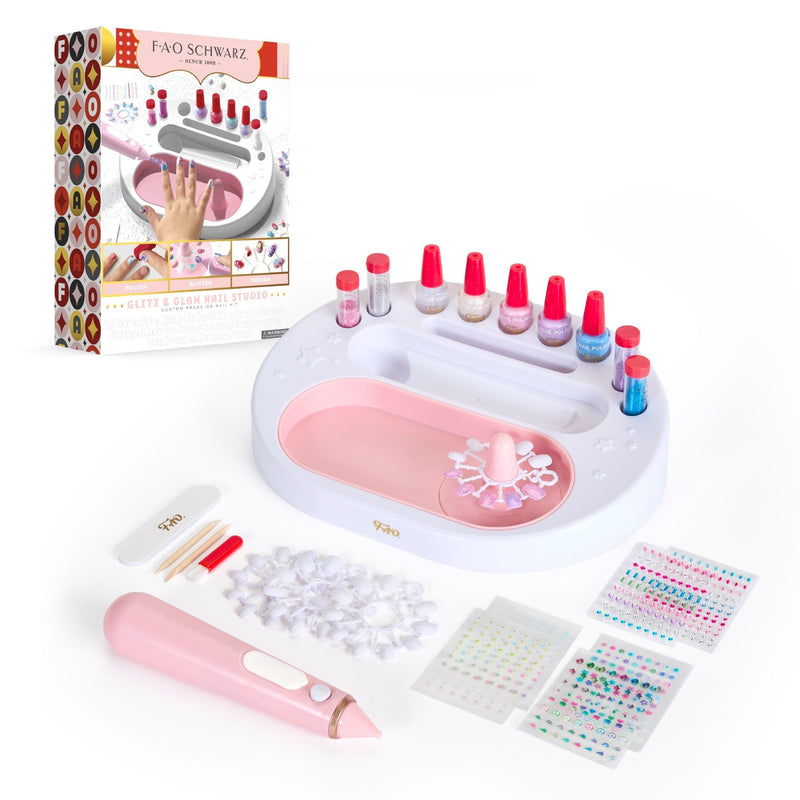 Girls Custom Glitter Nail Set, Pink C3369