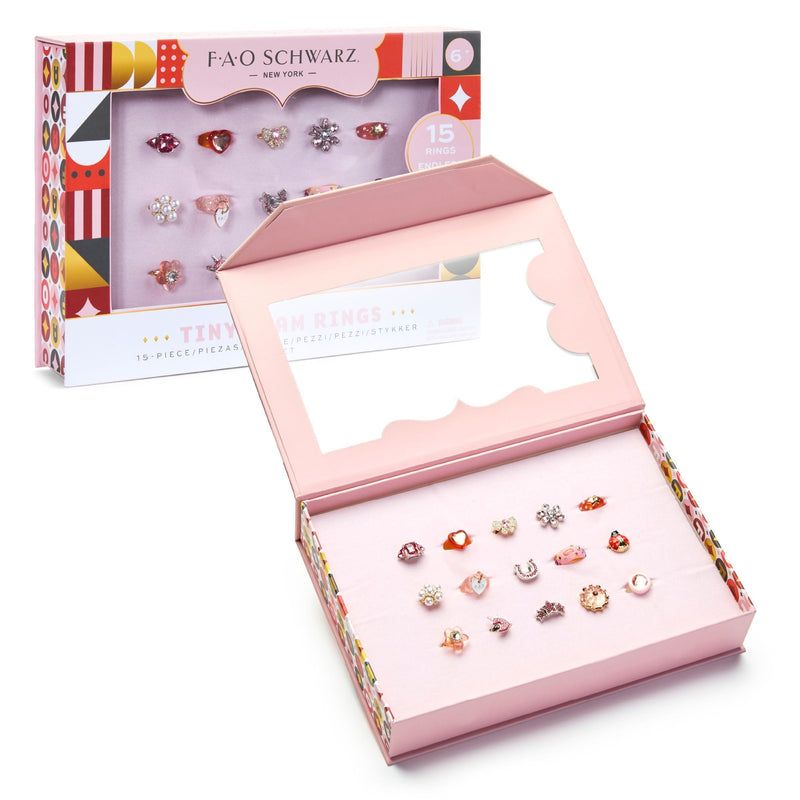 Kids Glam Rings Set, 15 Piece, Pink R8312