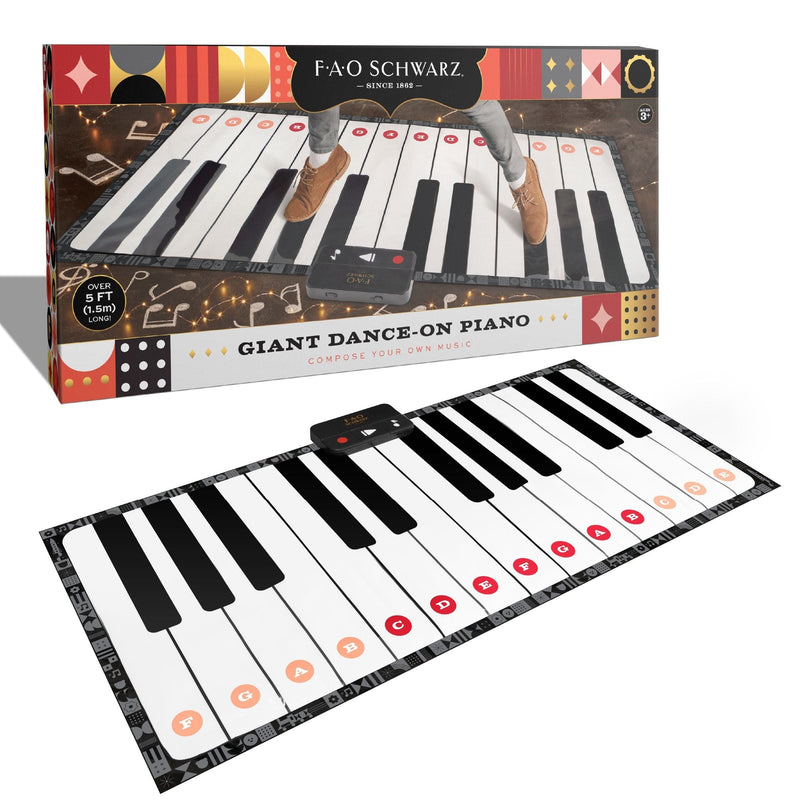 Toy Piano Dance Mat, 69x31, White/Black H6134