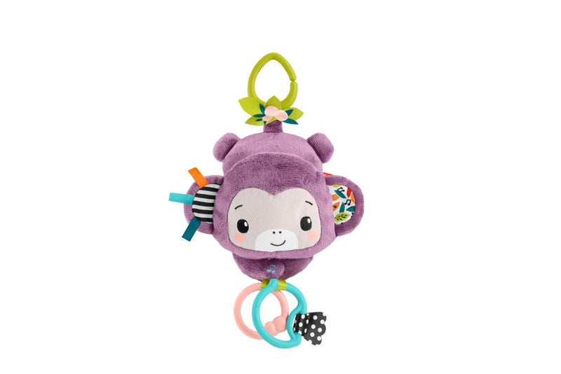 Sing n Go Purple Monkey Plush Baby Stroller Sensory Toy For Newborns J9312