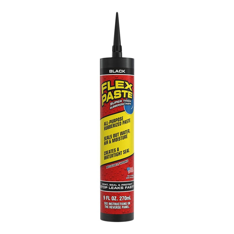 Flex Paste, Super Thick Rubber Paste, Caulk Sealant Leak Protector, Black or White, 9-FL OZ./270 mL A7635