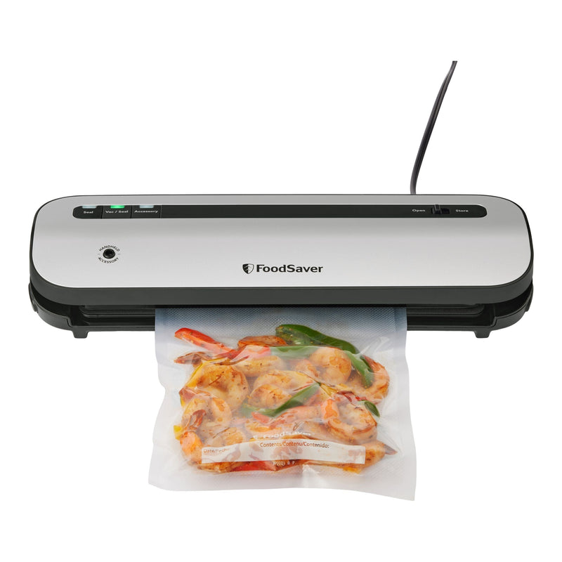 VS1230 Space Saving Vacuum Sealer with Bags & Roll, Stainless Steel J0149