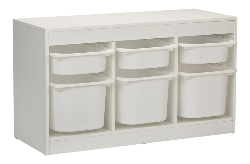 6-Bin Stackable Pull Out Organizer, White Q1447