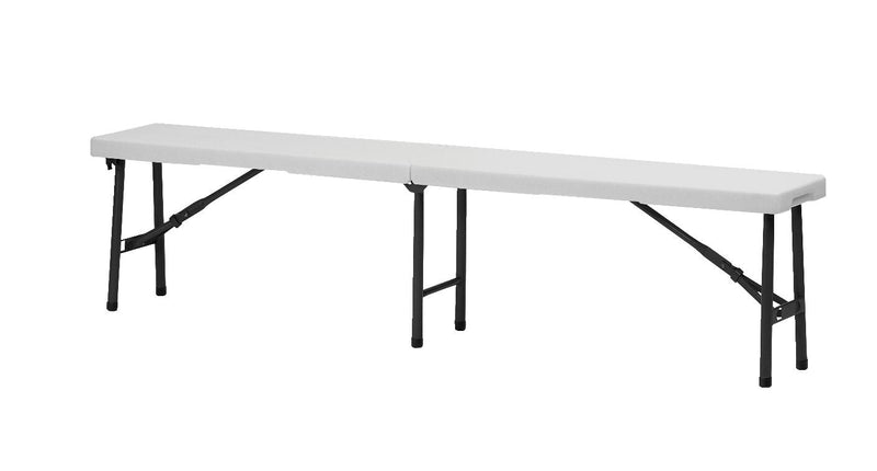 6-ft Portable Indoor/Outdoor Plastic & Metal Centre Folding Bench, White T1660