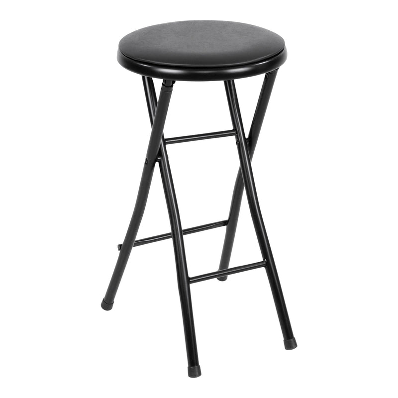 Black Foldable Stool with Vinyl Padding N2517