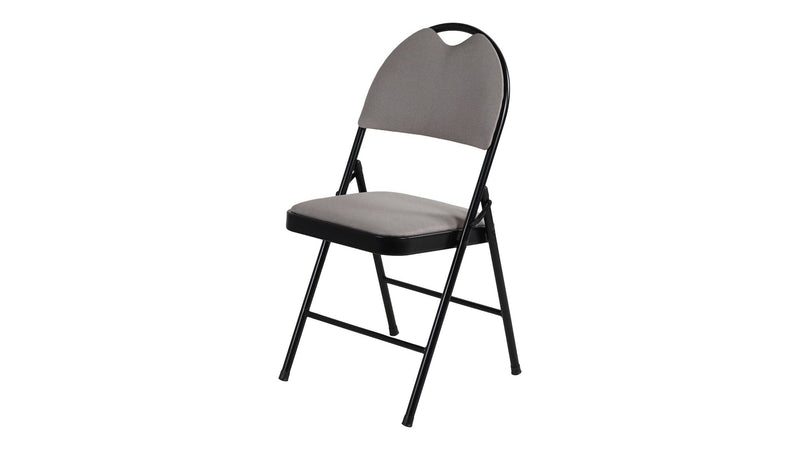 Fabric Folding/Compact Chair, Beige Fabric & Black Frame J1982