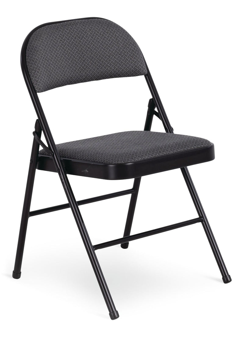 Fabric Folding/Compact Chair, Grey Fabric & Black Frame U6054