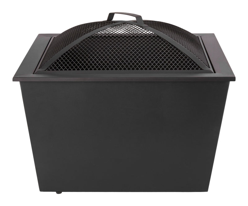 Lyall Square Outdoor Wood Firepit, 20-in, Black Z6053