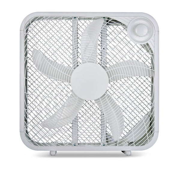 Plastic 5-Blade Portable Box/Floor Fan, 2-Speed, White, 20-in I2616