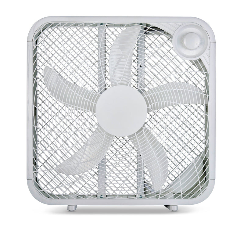 Plastic 5-Blade Portable Box/Floor Fan, 2-Speed, White, 20-in I2616