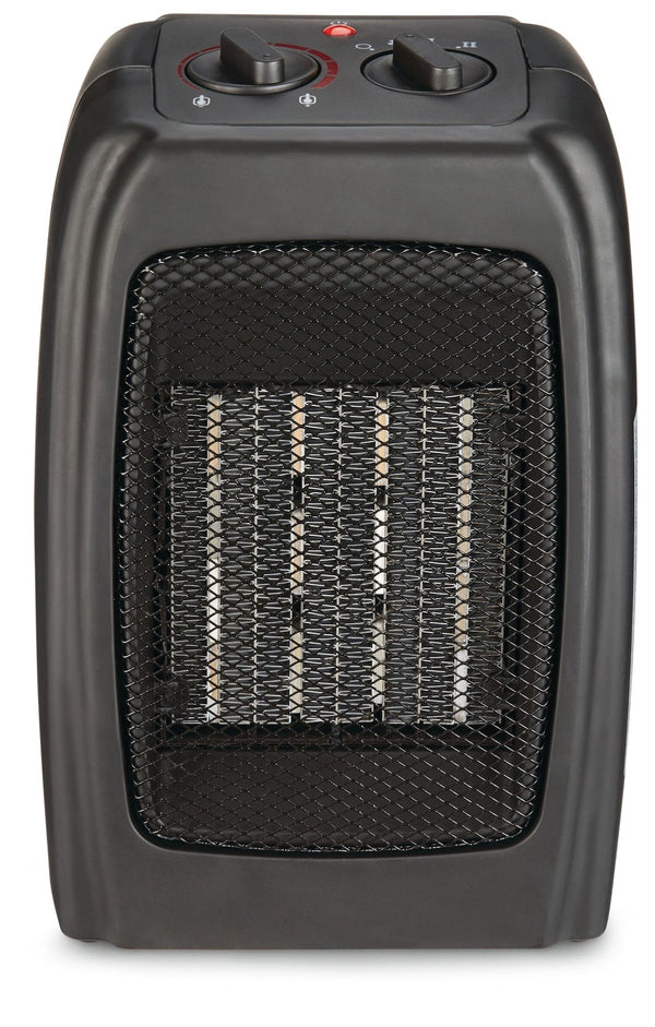 Portable Ceramic Space Heater withThermostat, 1500W, Black Q2418
