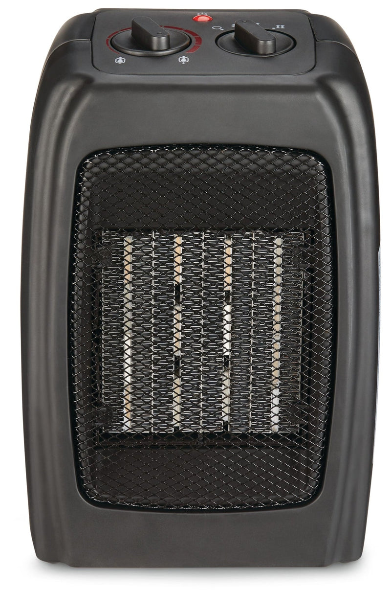 Portable Ceramic Space Heater withThermostat, 1500W, Black Q2418