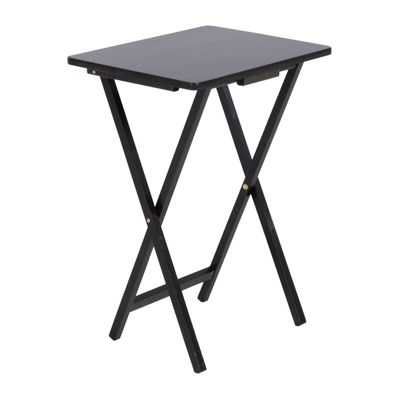 Solid Wood Folding TV Tray, Stain-Resistant, Black H7025
