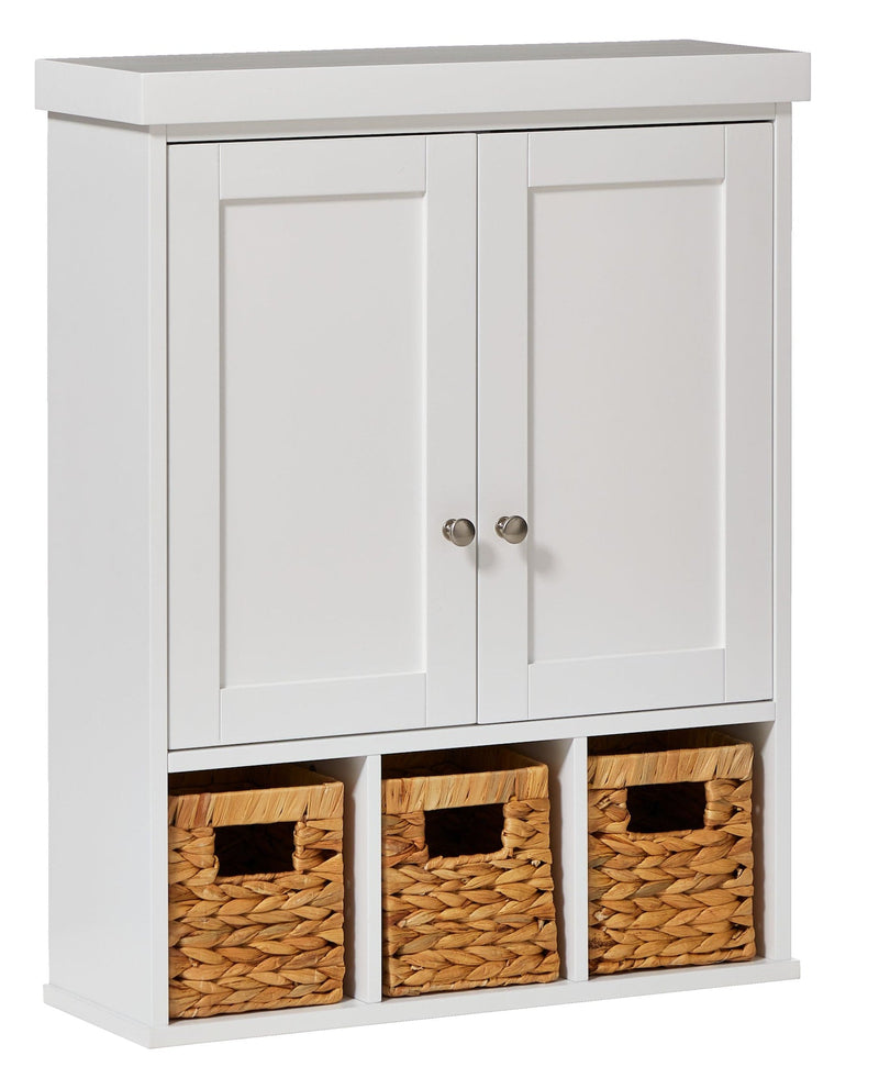 Wall Mount Cabinet With Baskets, White G7040
