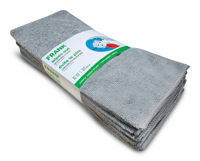 All-Purpose Machine Washable Microfibre Cloths, Grey, 10-pk W9981