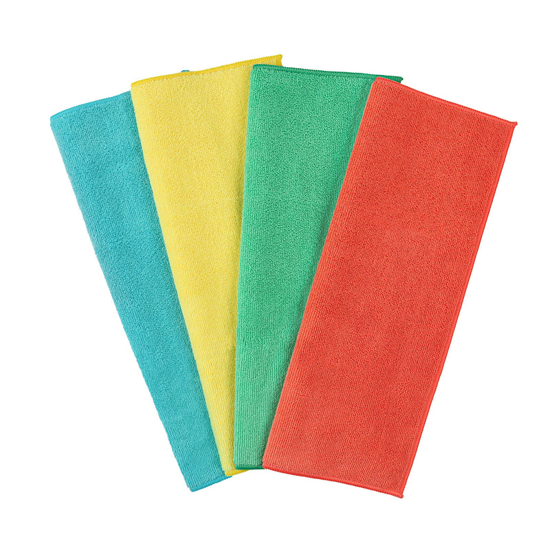 All-Purpose Machine Washable Microfibre Cloths, Various Colours, 4-pk F5477