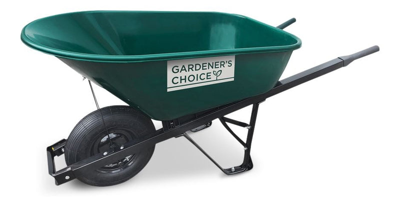1-Wheel Homeowner Poly Tray Wheelbarrow with Steel Handles, 6-cu-ft L3096