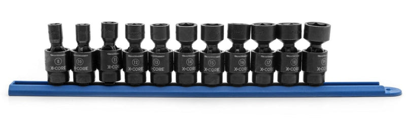 6-Point Standard Drive X-Core Pinless Universal Joint Impact Socket Set, Metric, 3/8-in, 11-pc N5188