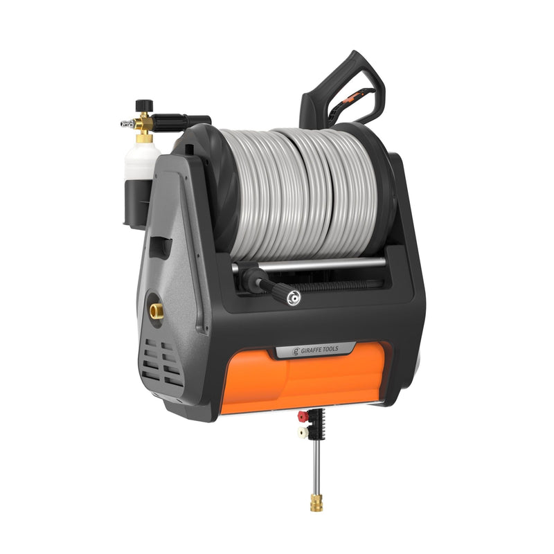 Grandfalls Pro Wall Mounted 2700 PSI 1.6 GPM Brushless Retractable Electric Pressure Washer with 100-ft Hard Hose K5359