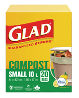 Small 100% Compostable Lemon Scented Food Waste Bags, 20-pk, 10-L