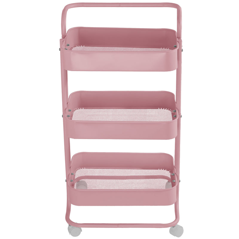 Three-Tier Utility Cart, Pink J4328