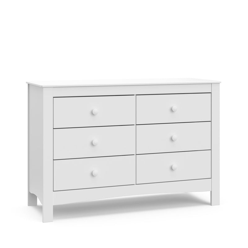 Noah 6-Drawer White Interlocking Double Dresser/Chest B9360