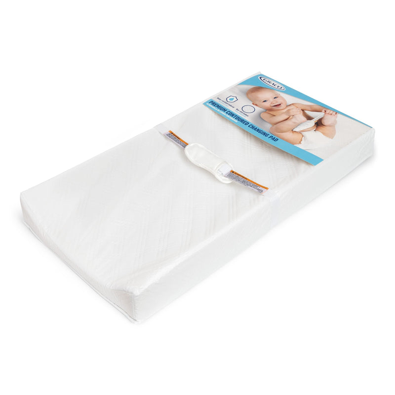 Premium Contoured Baby Changing Pad with Non-Skid Bottom, White W3083