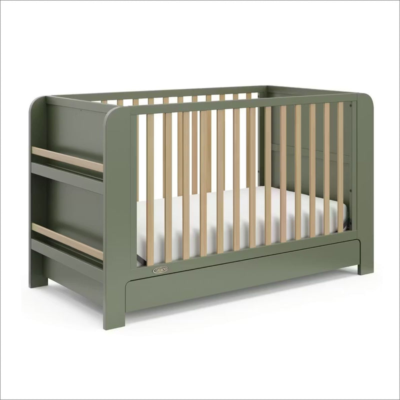 Read-with-Me 4-in-1 Crib with Drawer - Olive/Driftwood N1122