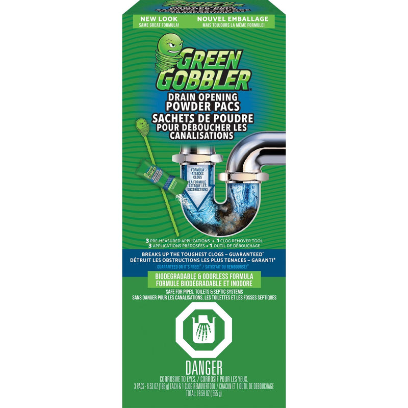 Drain Clog Dissolver Pacs, Biodegradeable, 555-g, 3-pk A4210