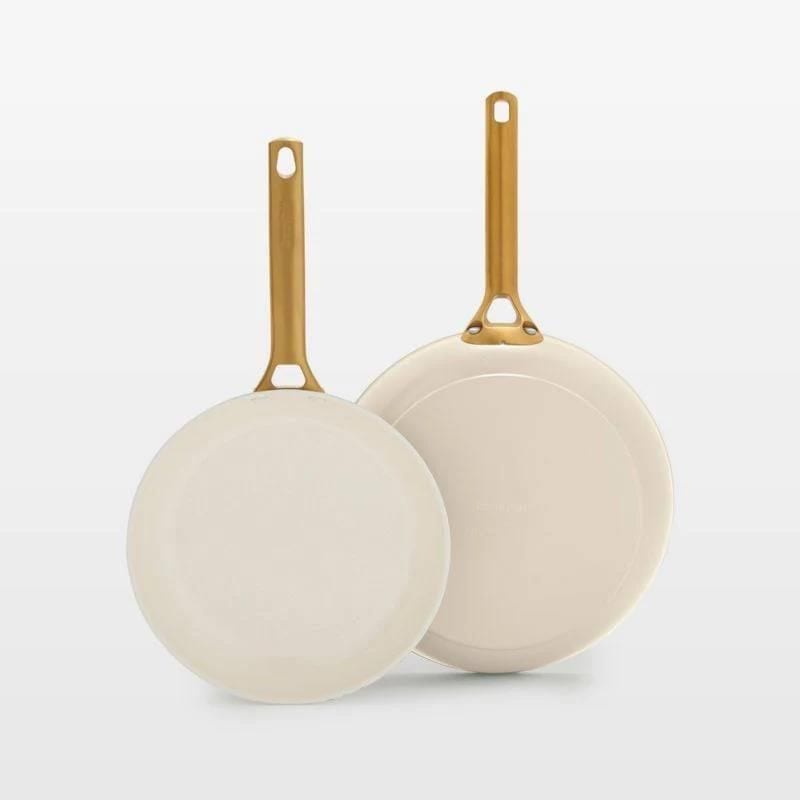 Luxe 2pc Ceramic Frypan set - cream B5825