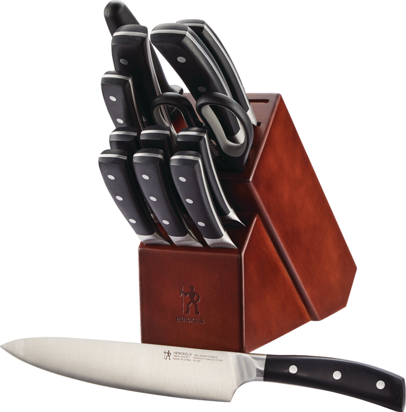 Balanced Forged Steel Knife Block Set, Ergonomic Grip, 14-pc F4239