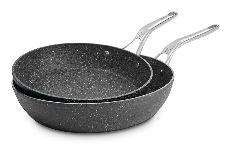 The Rock Frying Pan, Non-stick, Dishwasher & Oven Safe, 26cm & 30cm, Black, 2-pk H0951
