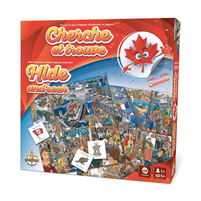 Hide and Seek Family Board Game, Canada-Edition, Bilingual, Ages 5+ I6466
