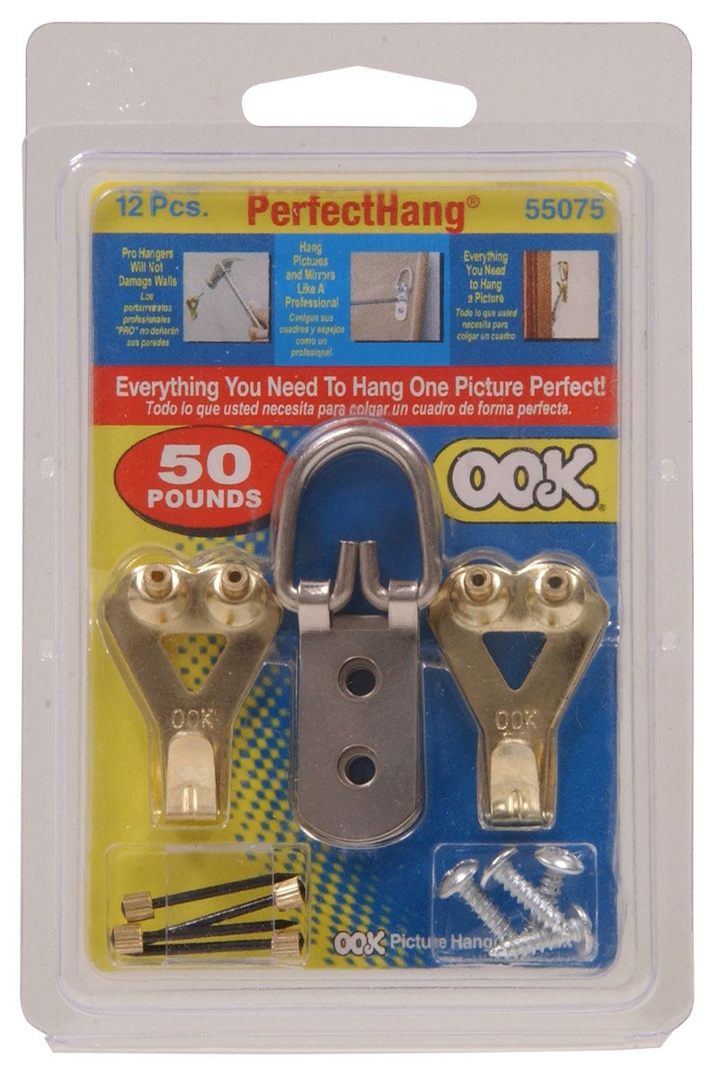 Perfect Hanging Kit, For Plaster and DrywAll, 50-lb Capacity, 12-pk F1221