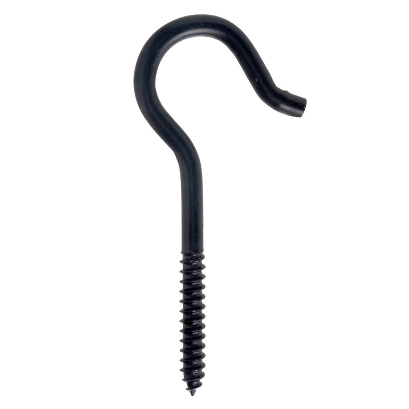 Screw Hook, 0.25 x 4.25-in, Black J7146