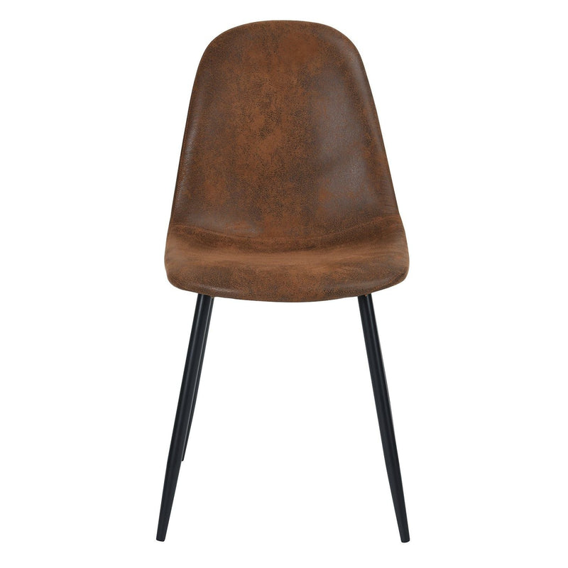 Mid-Century Dining Chairs, Brown Suede, 4-pk T8849