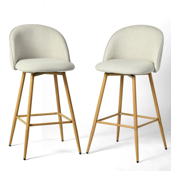 Modern Swivel Bar Stools, Beige, 2-pk Y8141