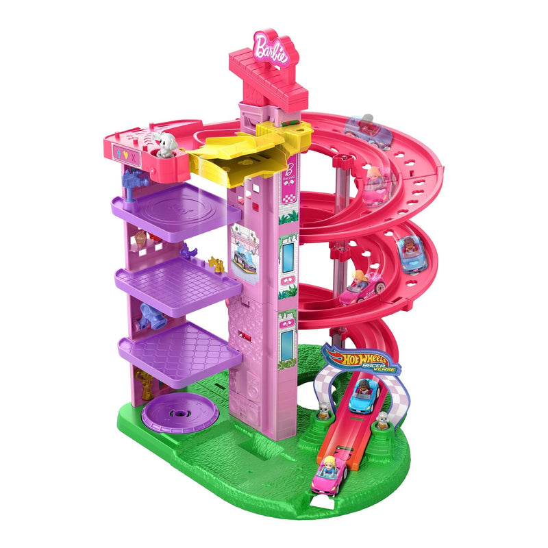 Racerverse Toy Vehicle Track Set with 2 1:64 Die-Cast Vehicles and Figures R0077