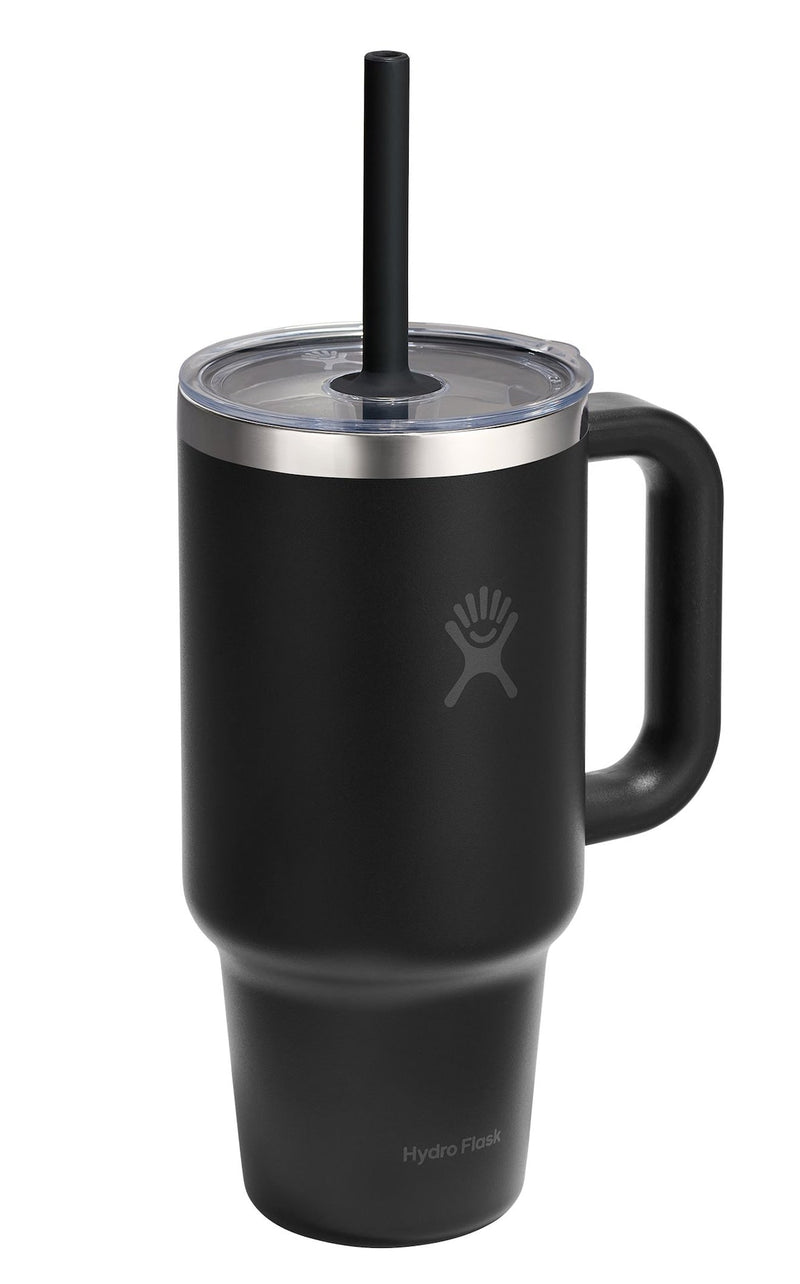 Stainless Steel Insulated Travel Tumbler Cup with Clear Straw Lid & Handle, Various Colours, 32-oz M8827