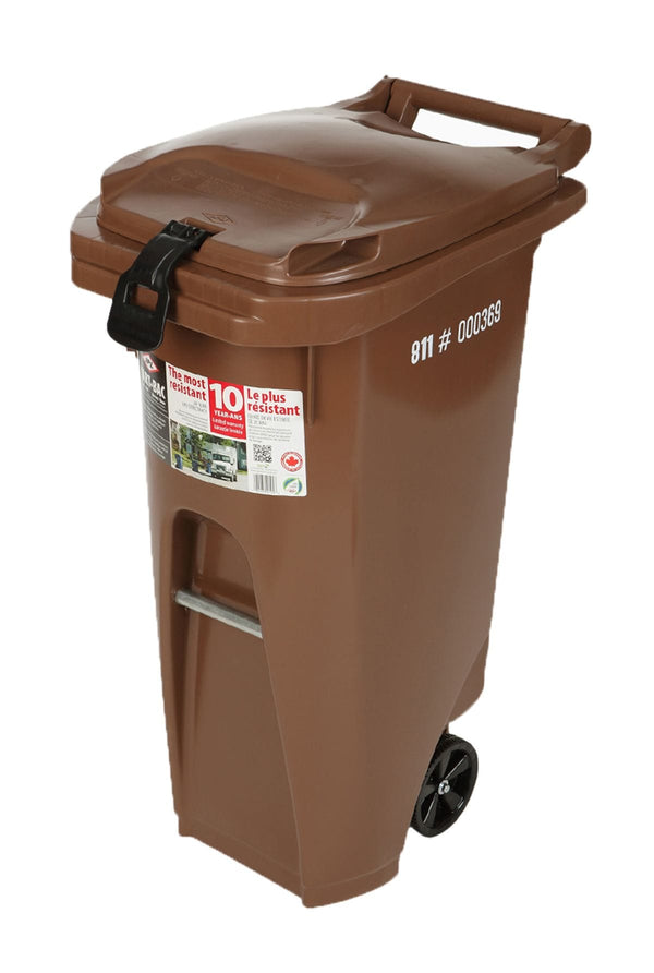 Mastercart Plastic Rectangular Wheeled Compost Bin/Garbage Can with Lock, Assorted Colours, 79.5-L H7777