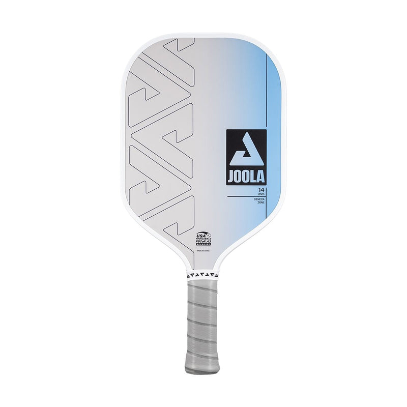 Zone Hybrid Fibreglass & Carbon Fibre 14mm Pickleball Paddle with Feel-Tec Grip, USAPA Approved, White/Blue I7661