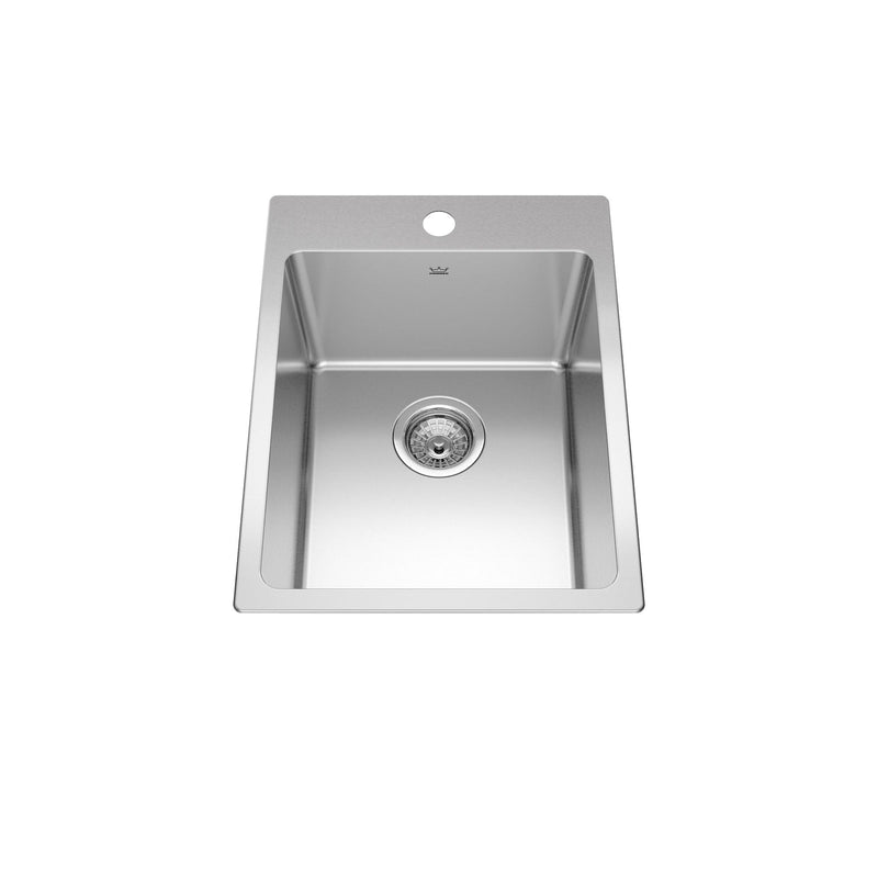 Brookmore Drop in Single Bowl 1-Hole Kitchen Sink, 15.9-in x 20.9-in x 9-in, Stainless Steel Z6028